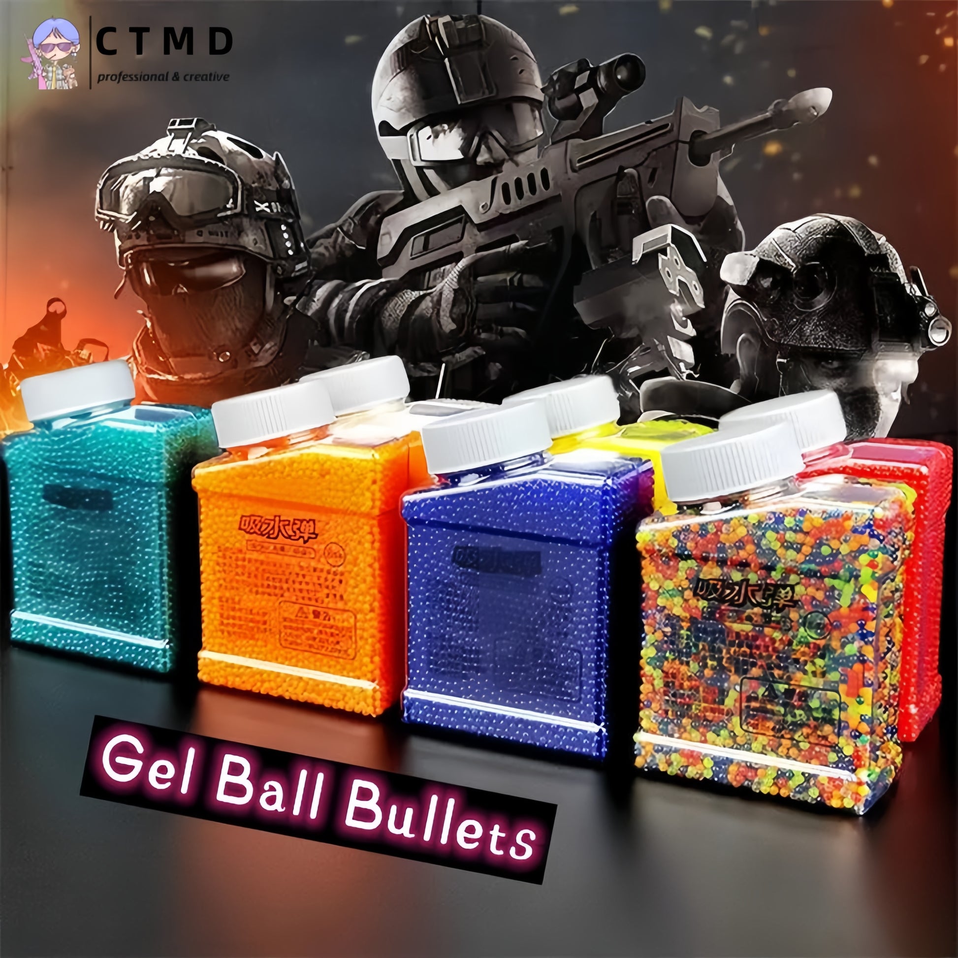 100,0000Gel Balls With Collapsible 600ml Gel Ball Quick-Loading Bottle